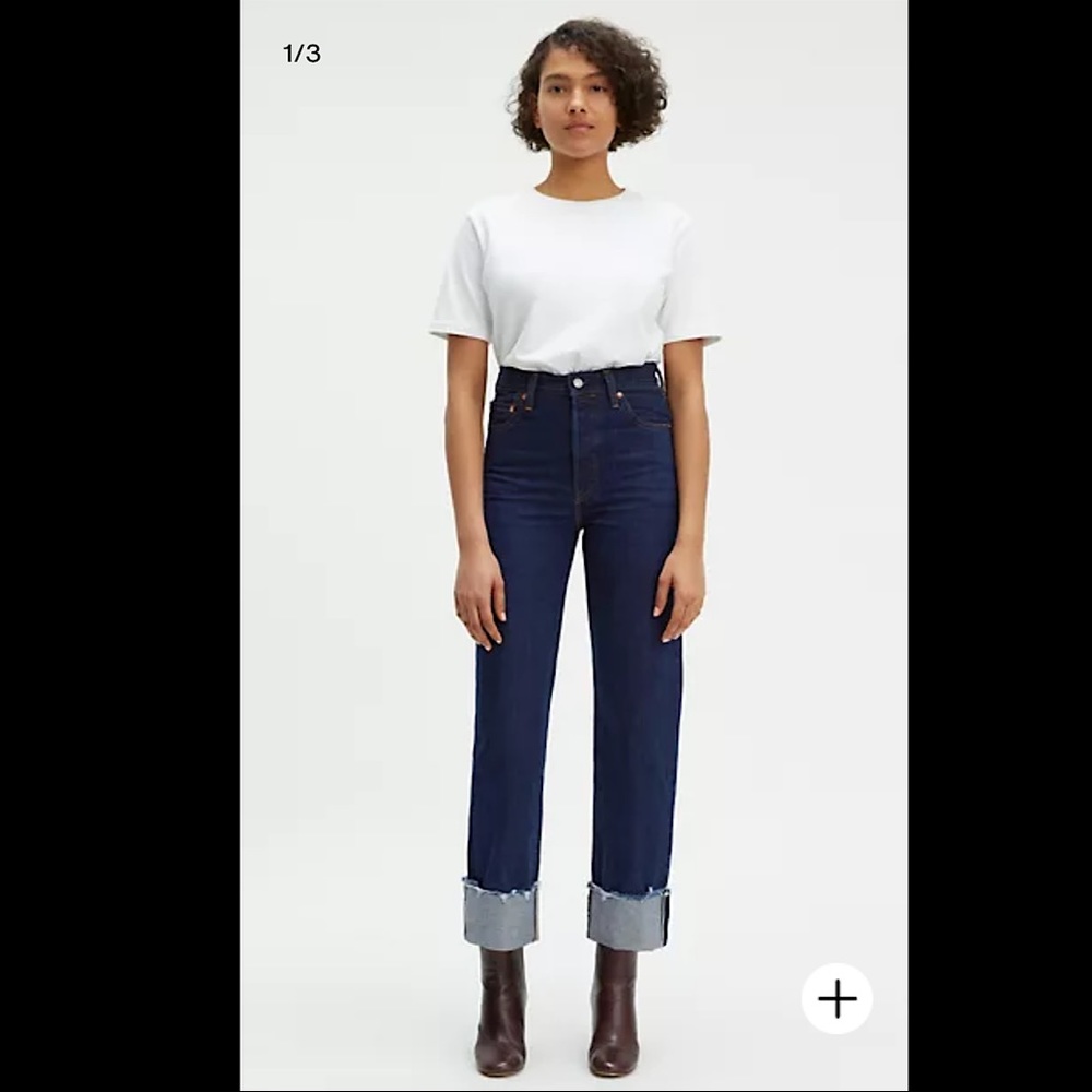 🔥🔥Levi's Premium RIBCAGE STRAIGHT SELVEDGE JEANS